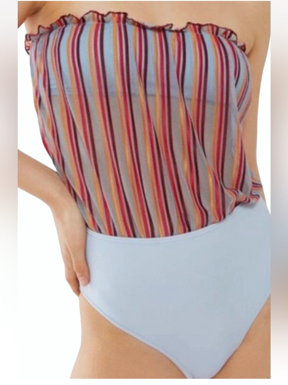 Out From Under Urban Outfitters Dolly One-Piece Striped Multicolor Swimsuit - M